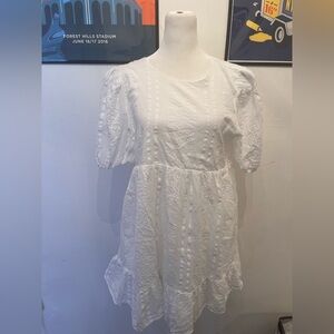 Aritzia Sunday Best Babydoll Tunic Mini Dress Sz Extra Small White